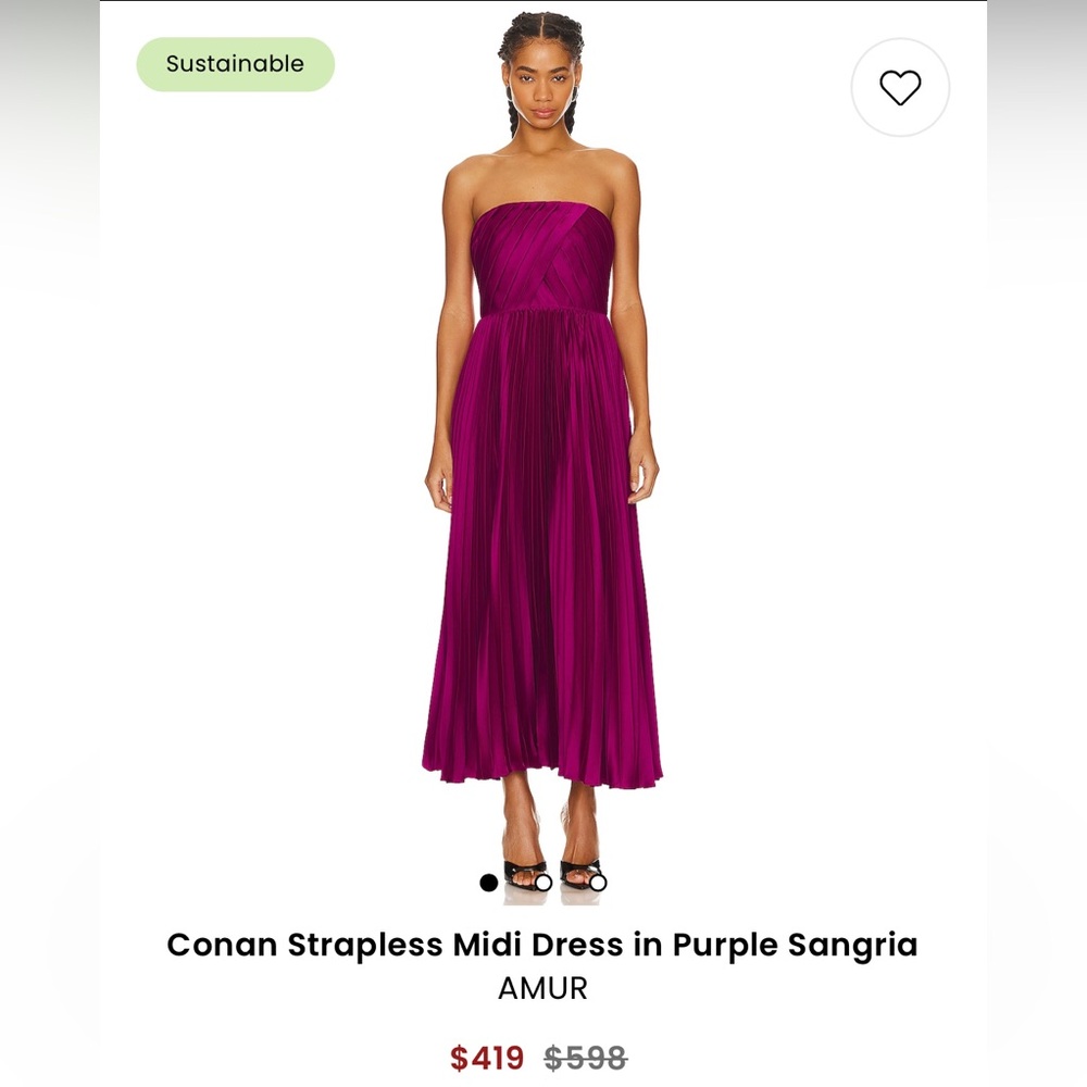 AMUR Conan Strapless Pleated Dresss
